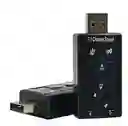 Tarjeta De Sonido Externa Usb 7.1 Adaptador Audio Microfono Color Negro