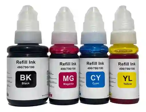 Pack 4 Tintas Genericas Canon 190 - 135ml Negra Y 70ml Colores
