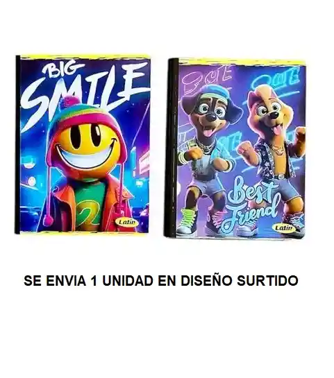 Cuaderno Cosido Rayado Para Niño 100 Hojas Diseños Surtidos