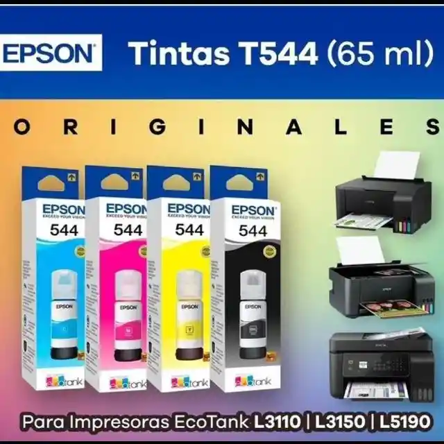 4 Tintas Originales Epson 544