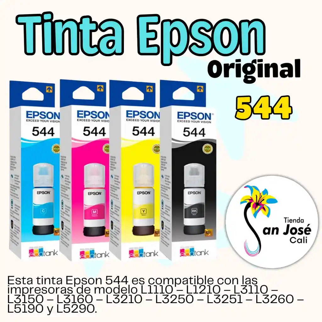 4 Tintas Originales Epson 544