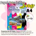 Papel 240grs X20h Fotográfico Tamaño A4 Blanco Brillante Glossy