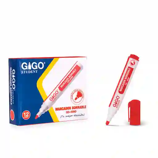 Marcador Borrable Rojo Gigo