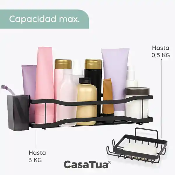 Organizador De Ducha Repisa Baño Jabonera Set X 4 Acero Inox