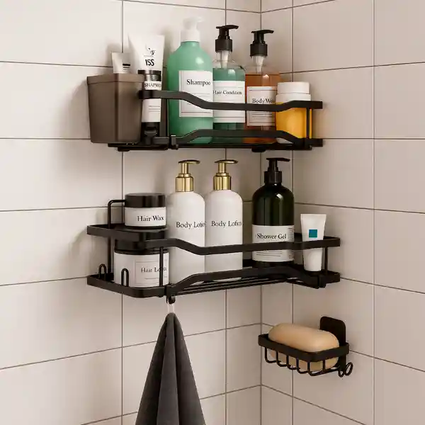 Organizador De Ducha Repisa Baño Jabonera Set X 4 Acero Inox
