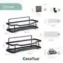 Organizador De Ducha Repisa Baño Jabonera Set X 4 Acero Inox