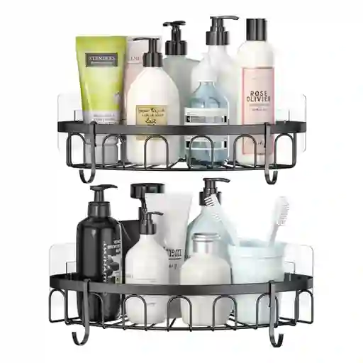 Organizador Esquinero De Ducha Set X 2 - Negro