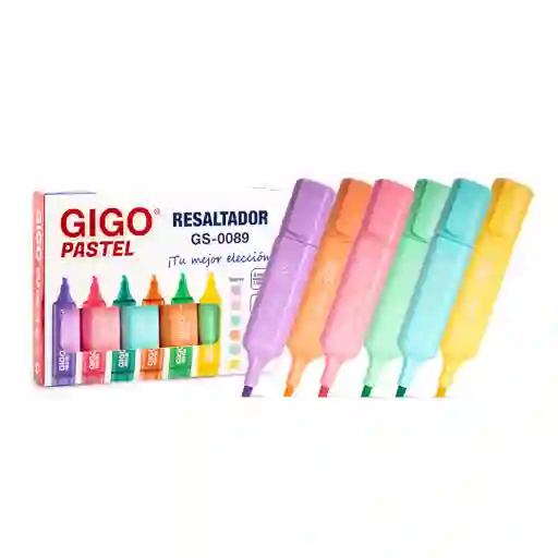 Resaltador Color Pateles Surtido Gigo