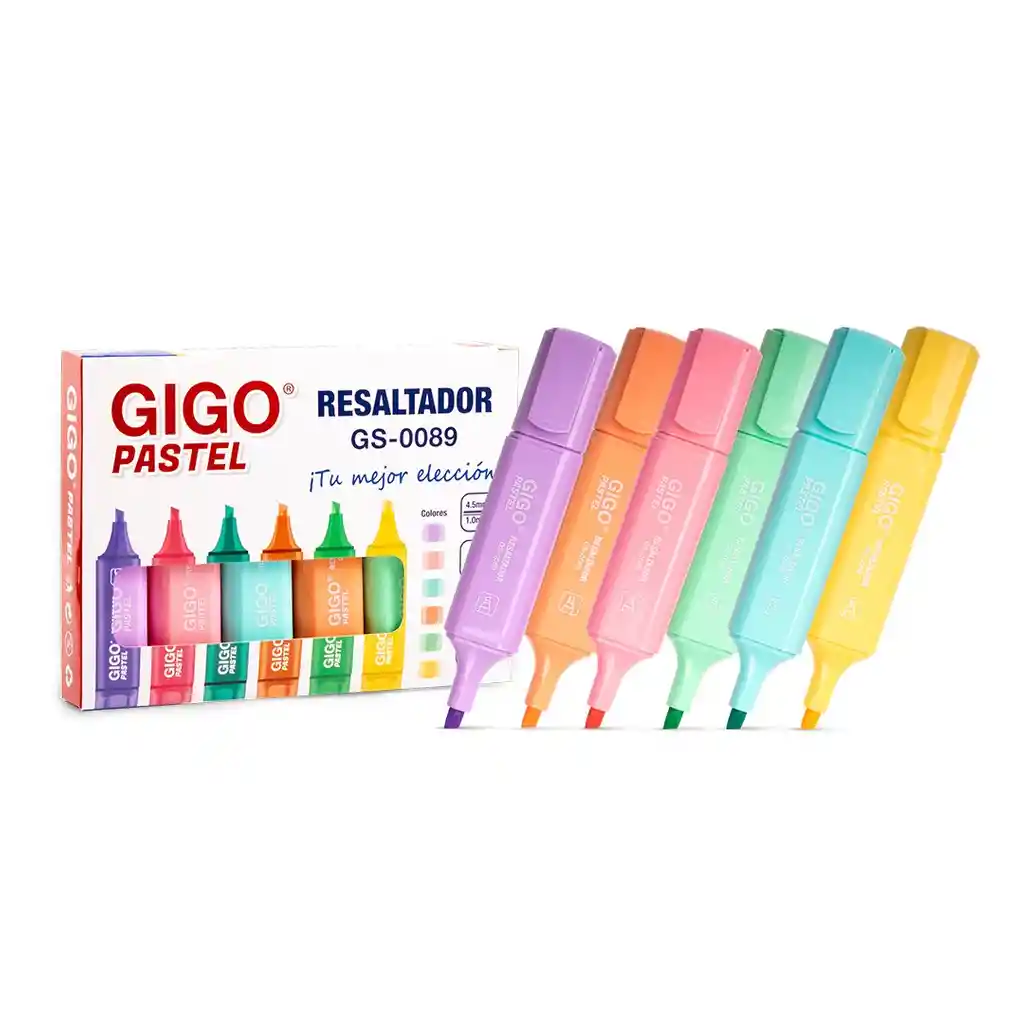 Resaltador Color Pateles Surtido Gigo
