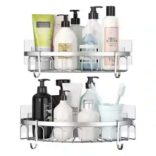 Organizador Esquinero De Ducha Set X 2 - Plateado