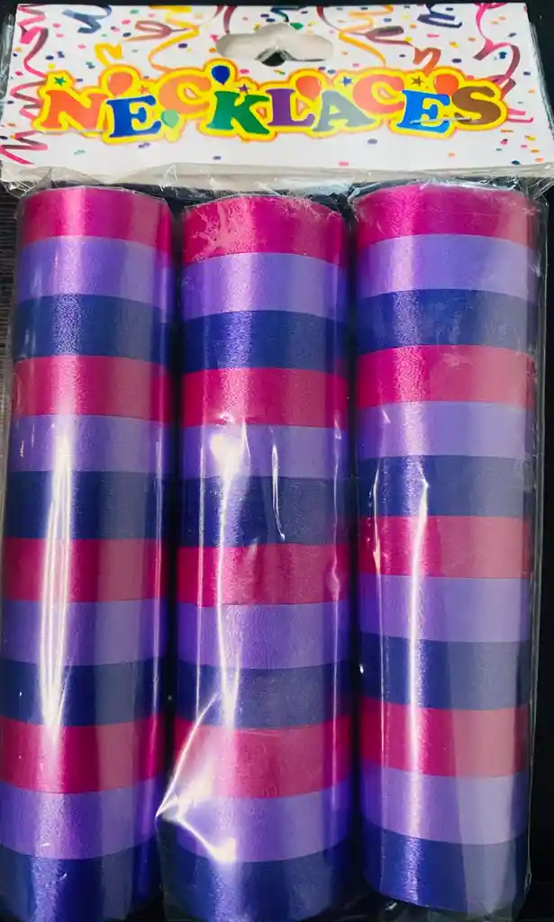 Paquete De Serpentinas Morado Oscuro, Morado Claro Y Fucsia Decoracion De Fiestas