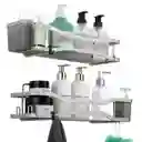 Organizador De Ducha Repisa Adhesivo Set 2 Inox - Plateado