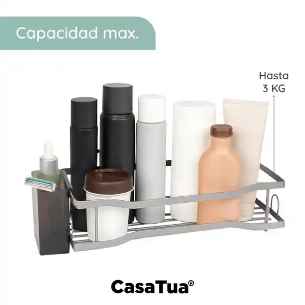 Organizador De Ducha Repisa Adhesivo Set 2 Inox - Plateado