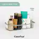 Organizador De Ducha Set X 2 Repisa Baño Inox. - Plateado