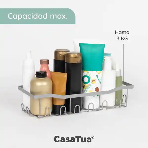 Organizador De Ducha Set X 2 Repisa Baño Inox. - Plateado