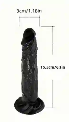 Consolador Pene Negro De 15cm