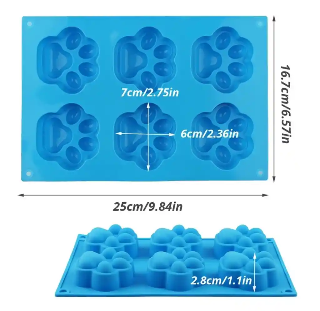 Molde Silicona Horno Huellas De Perro