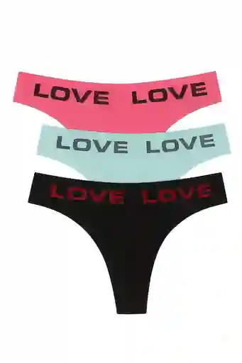 Tres Panty Hilo Talla Unica Algodon