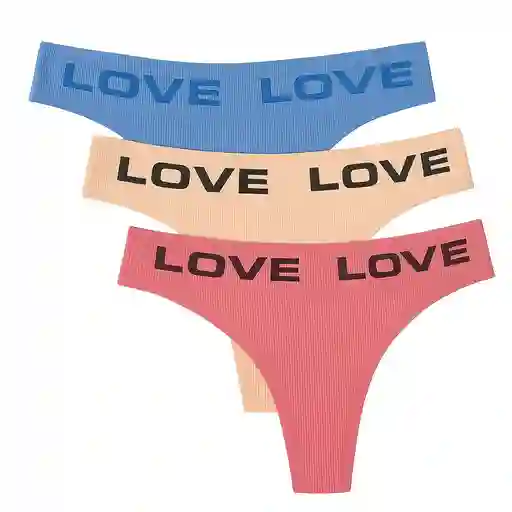 Tres Panty Hilo Talla Unica Algodon