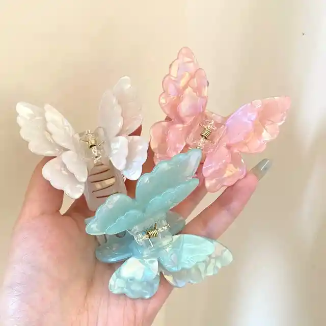 Pinza Caimán Gancho Mariposa Pelo Cabello Set X 3 Und