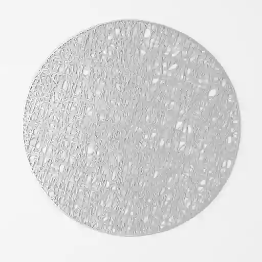 Individual Redondo Plateado Silver Trama Elegante