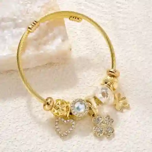 Pulsera Brazalete Con Dijes Charms - Tipo Pandora