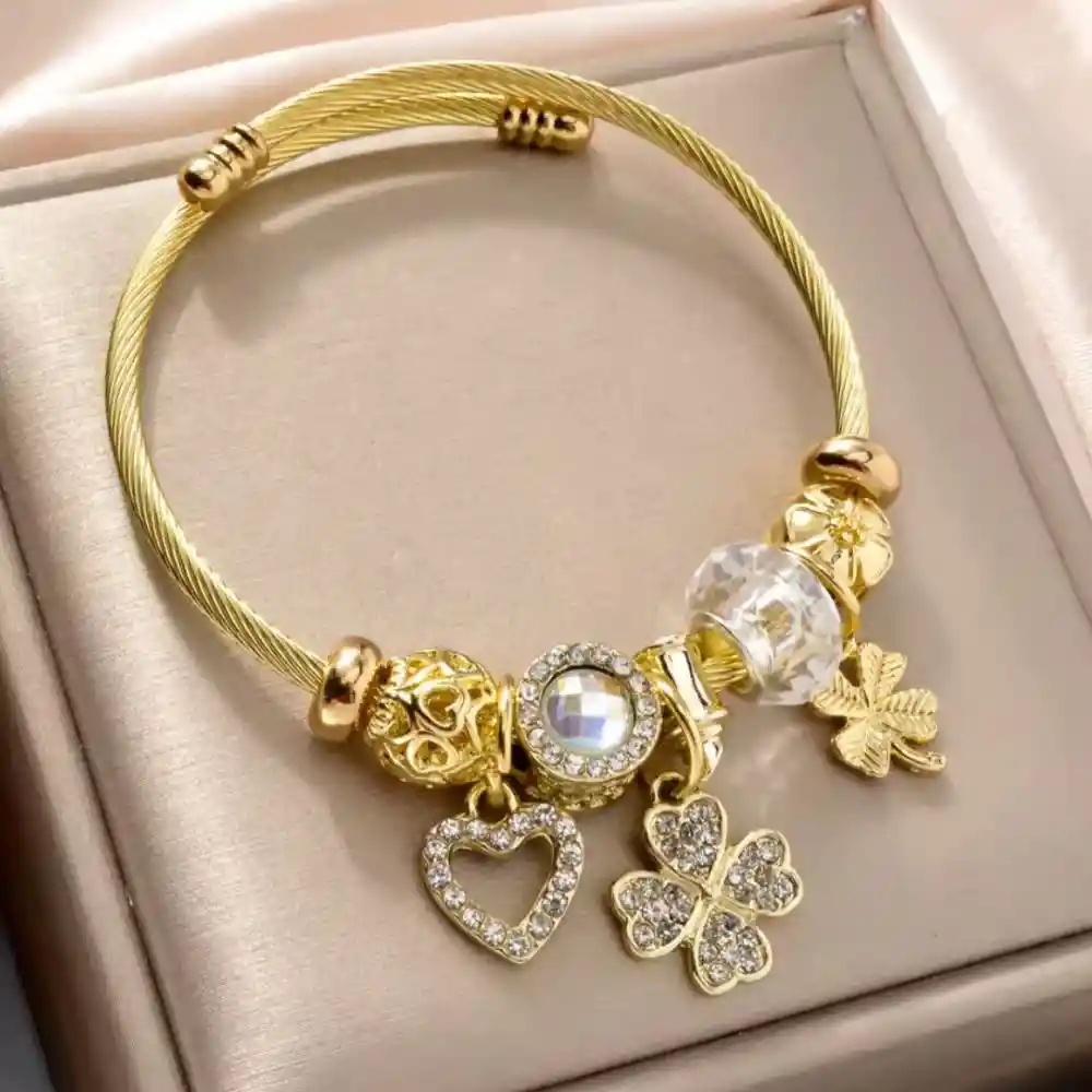 Pulsera Brazalete Con Dijes Charms - Tipo Pandora