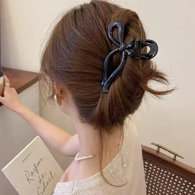 Pinza Caimán Gancho Lazo Moño Brillante Pelo Cabello Set X 3