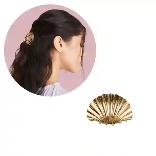 Pinza Caimán Gancho Concha Metalizada Para El Pelo Cabello