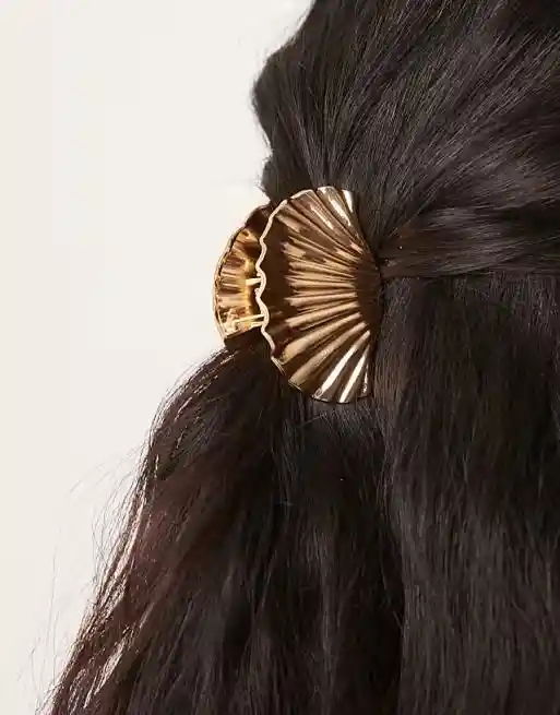 Pinza Caimán Gancho Concha Metalizada Para El Pelo Cabello