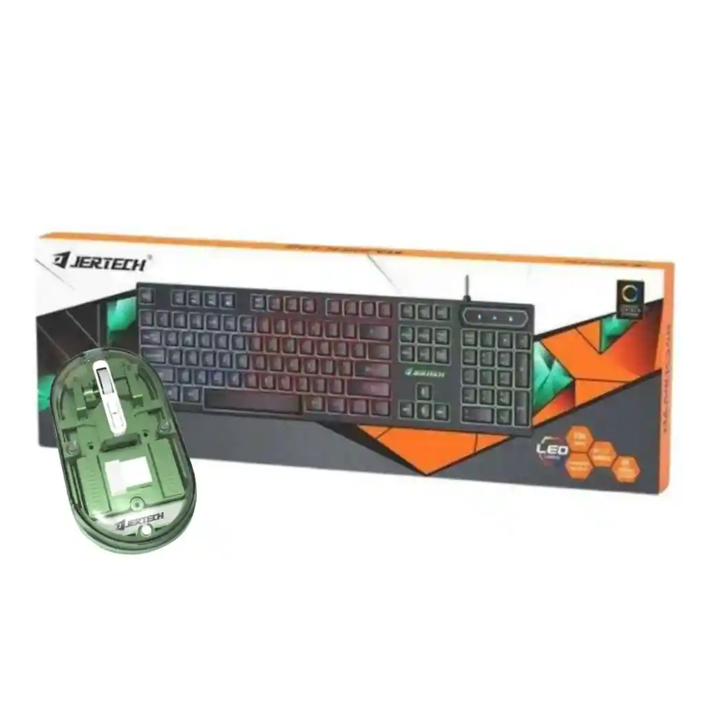 Combo Teclado Membrana Gamer Rgb Jertech K348 + Mouse Inalámbrico Wb120