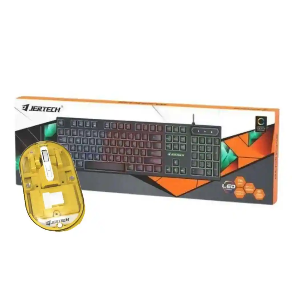 Combo Teclado Membrana Gamer Rgb Jertech K348 + Mouse Inalámbrico Wb120