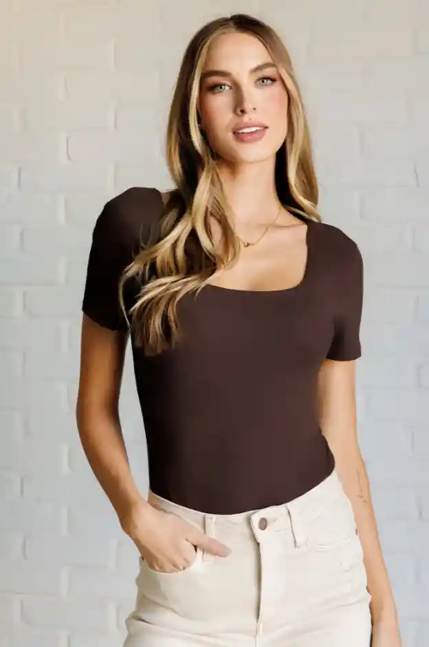 Body Cuadrado Café Talla S/m