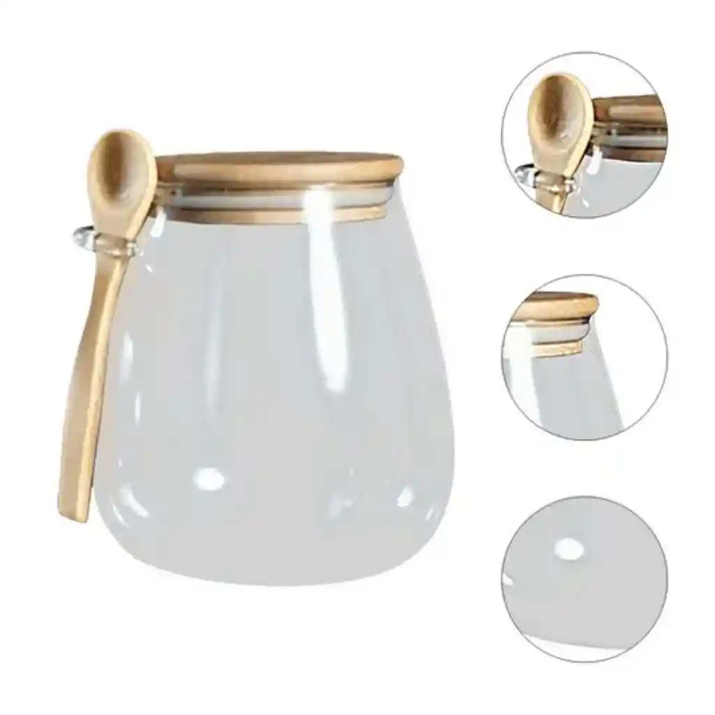 Elegante Colección De Frascos De Vidrio Con Tapa Y Cuchara