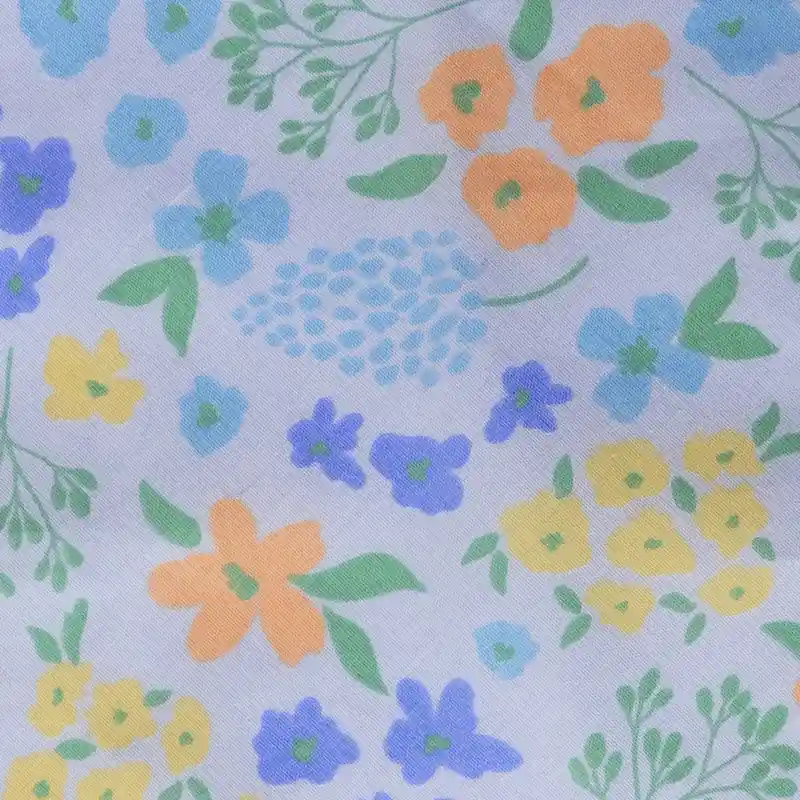 Pañoleta S Celeste Flores Azul, Celeste Y Verde
