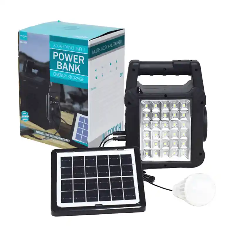 Parlante Portatil De 2-5 Pulgada Con Panel Solar Y Bombillo Gts-1464