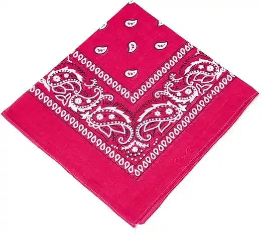Pañoleta O Paño De Tela Floral Fucsia X1