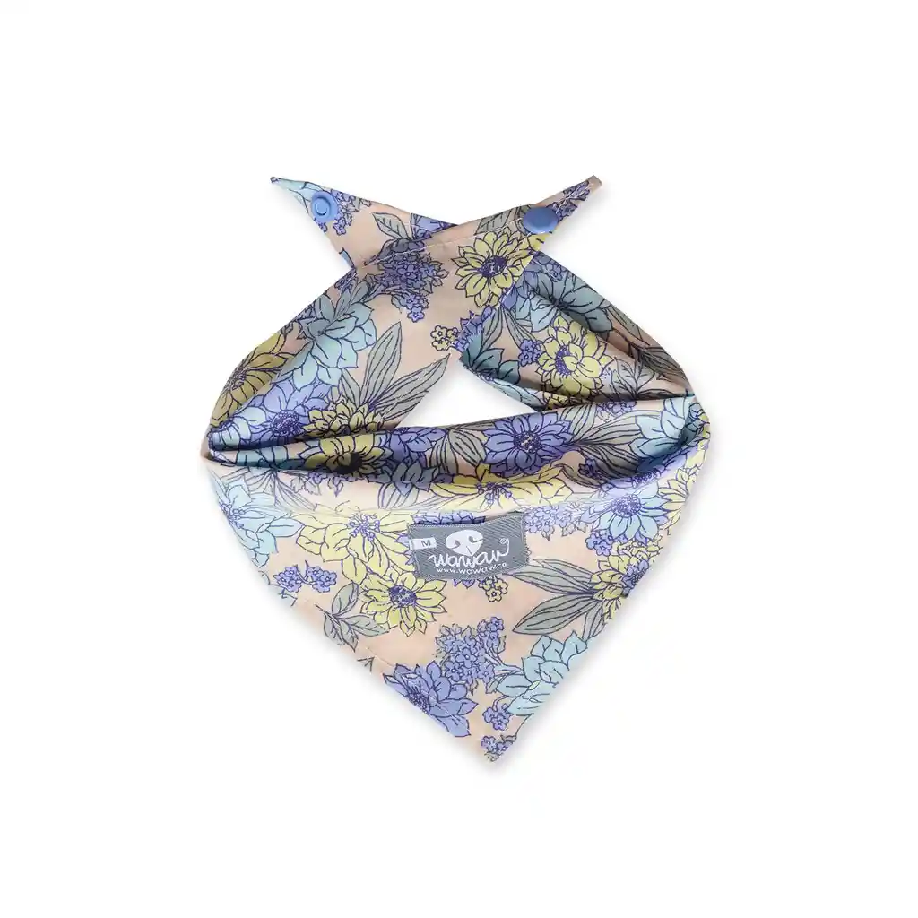 Pañoleta S Rosa Flores Lila, Celeste Y Amarillo