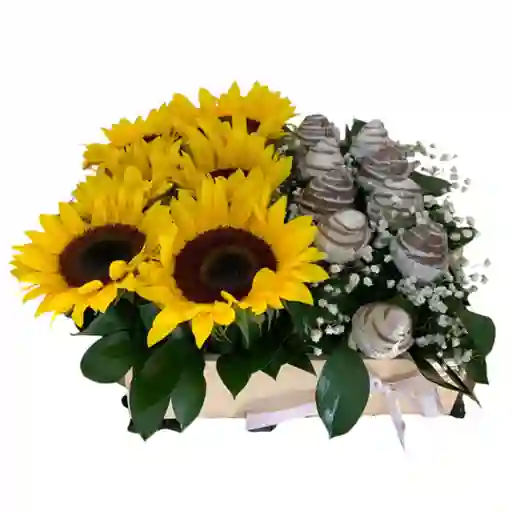 Tapizado De Girasoles Y Fresas