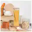Set X3 Frasco Hermético Vidrio Con Porta Cuchara Cuadrado