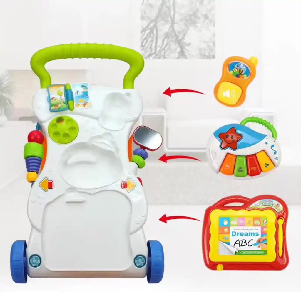 Andadera Musical Para Bebe. Didáctica Tablero Mágico