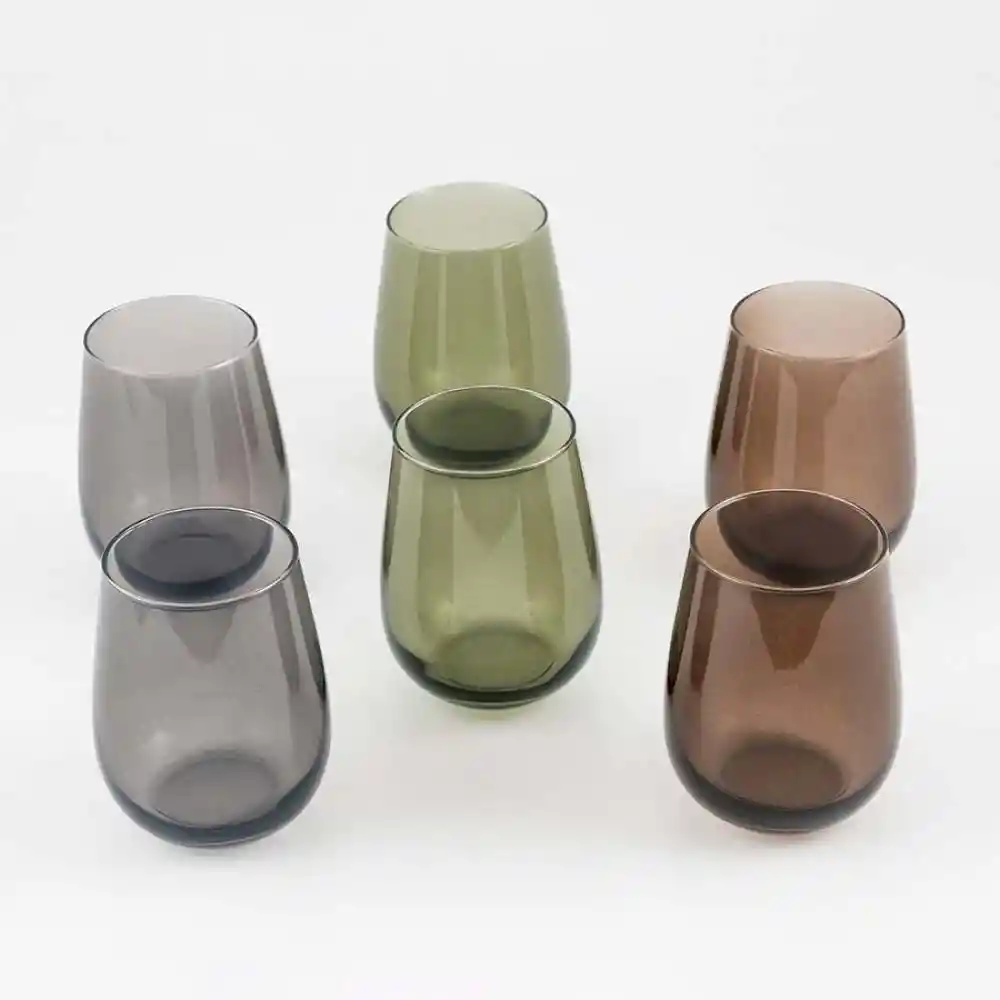 Vaso Corto Lav Gaia Multicolor 475 Ml 6 Pz Vidrio