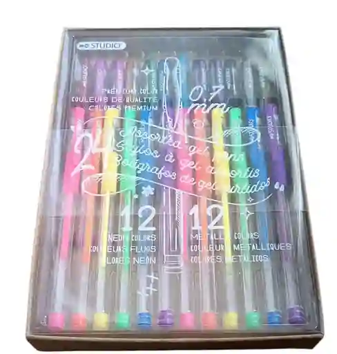Boligrafos De Gel Colores Surtidos Metalicos Y Neos