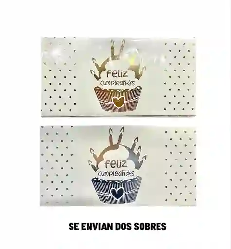 Lluvia De Sobres Feliz Cumpleaños Diseño Cupcake X 2 Unidades