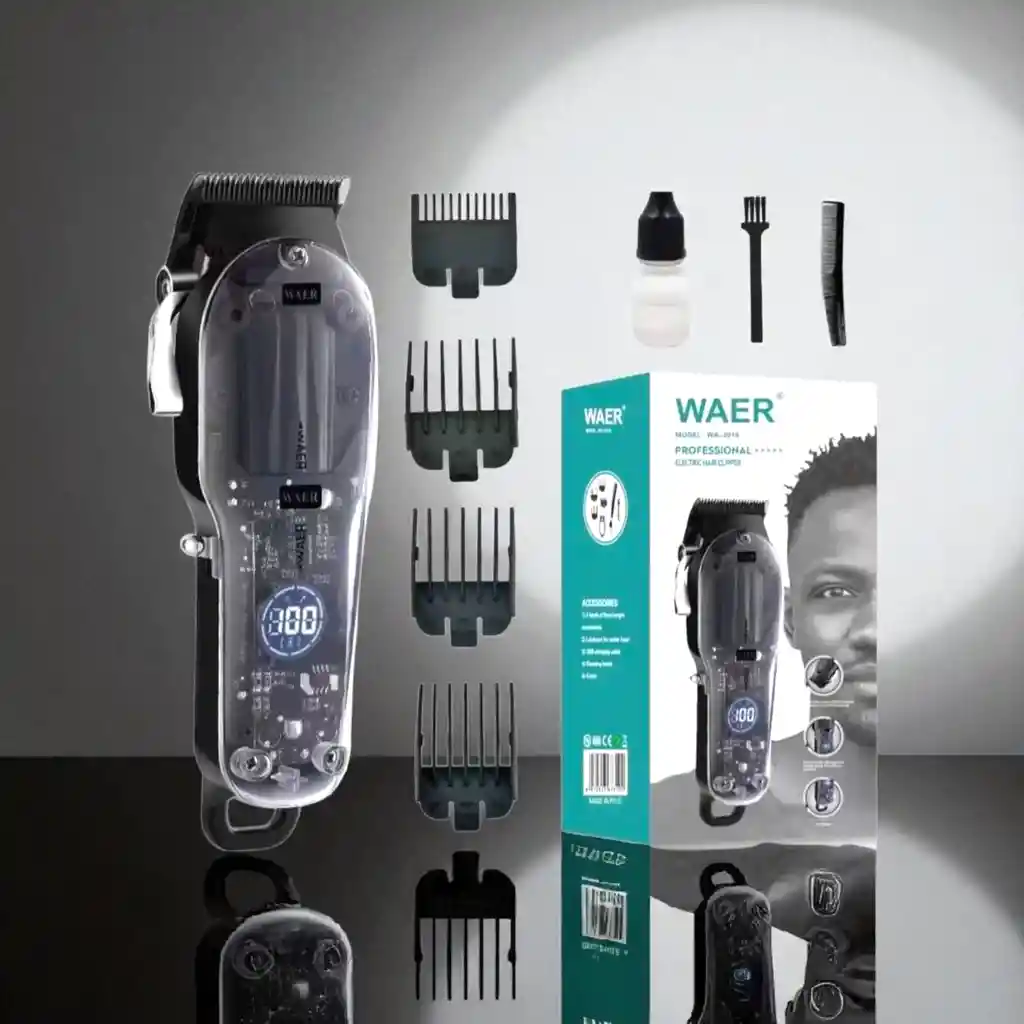 Peluquera Maquina De Peluquería Digital Inalámbrica Trasparente Waer Profesional