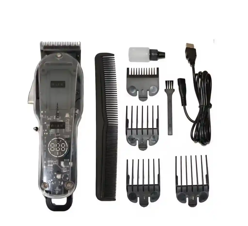 Peluquera Maquina De Peluquería Digital Inalámbrica Trasparente Waer Profesional