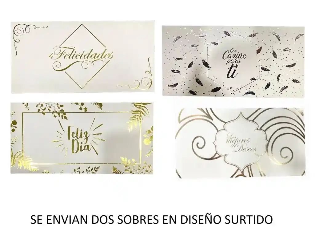 Lluvia De Sobres Toda Ocasion Diseños Estampados Surtidos X 2 Unidades Lukis