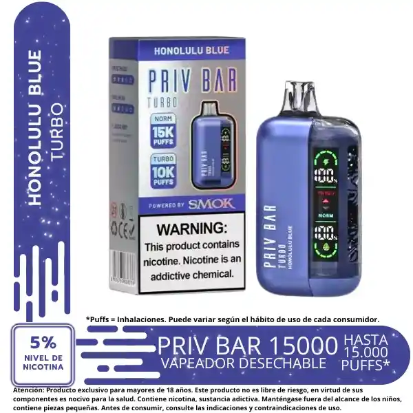 Vape Priv Bar Honolulu Blue