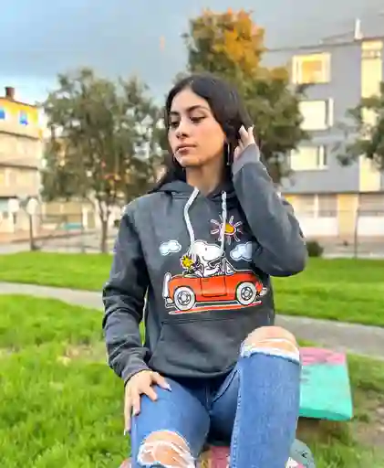 Buzo Snoopy Gris Ratón Talla S Unisex