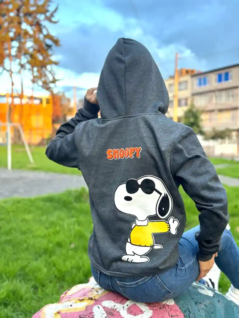 Buzo Snoopy Gris Ratón Talla S Unisex